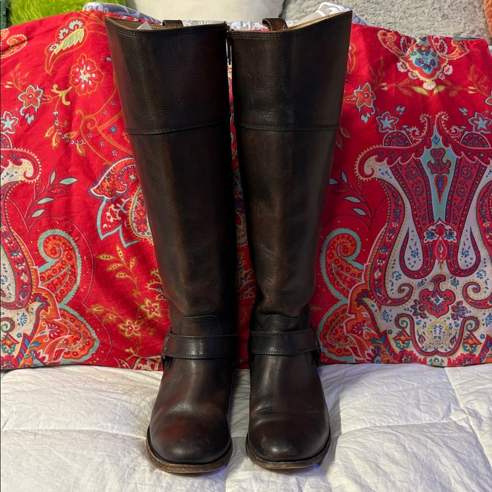 Frye Rich Congac Leather Riding Boots - Picture 3 of 16